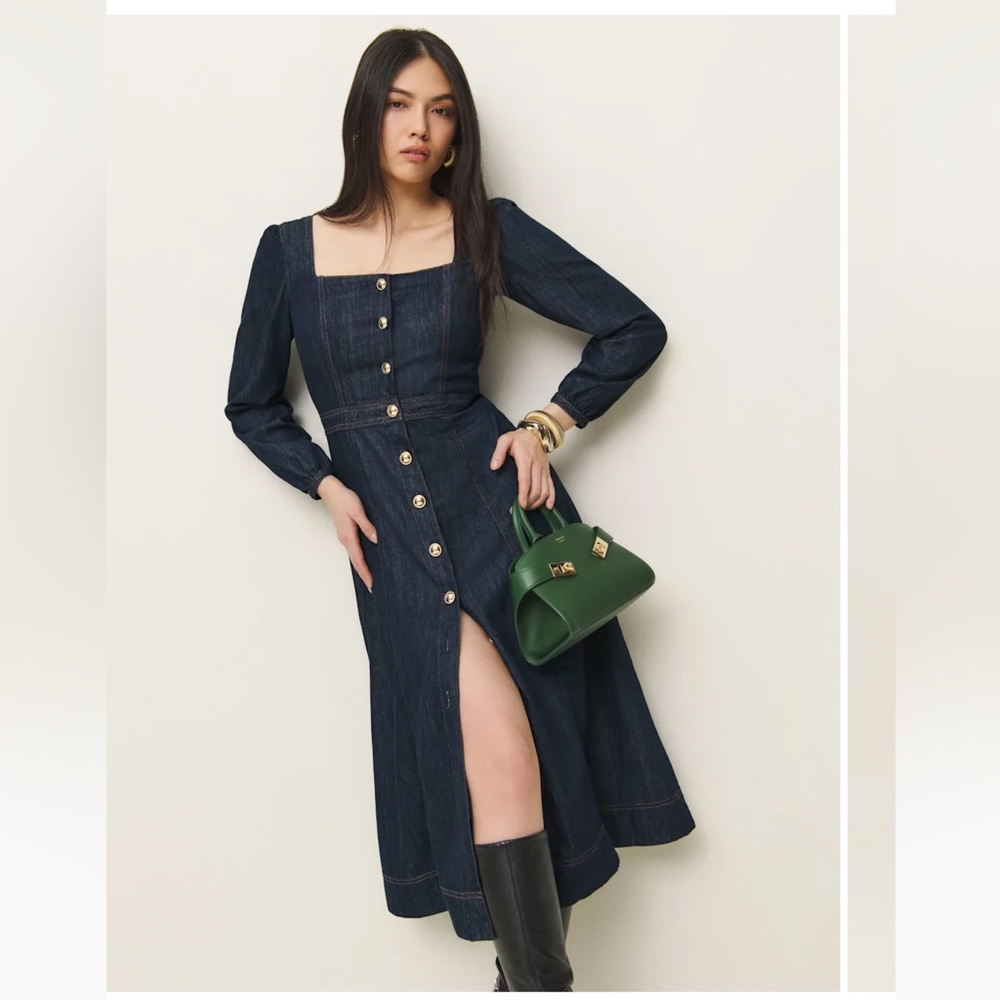 Reformation Celeste Denim Midi Dress